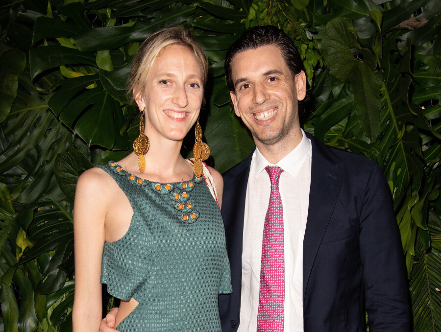 Maria-Laura de Belgique et William Isvy au mariage de Josef-Emanuel de Liechtenstein et Claudia Echavarría le 26 mars 2022.